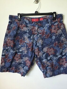 Bruno Milano Men's Tropical Floral Print Shorts Size 34 Cotton Vacation Beach